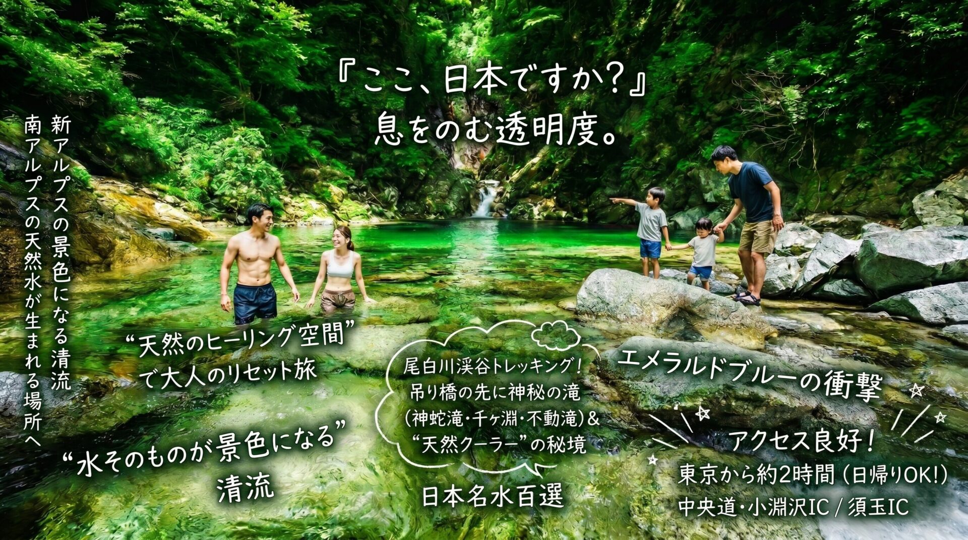 投稿についてもっと詳しく 水が美しすぎる山梨に存在する天然ブルーの秘境